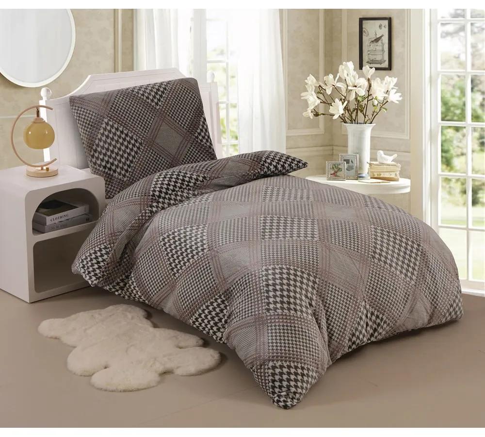 Lenjerie de pat gri din micropluș pentru pat de o persoană 140x200 cm – My House