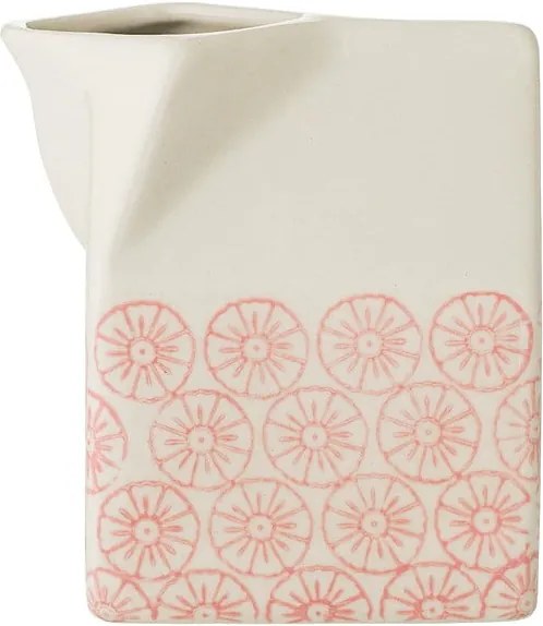 Recipient din ceramică pentru lapte Bloomingville Cecile, roz - alb