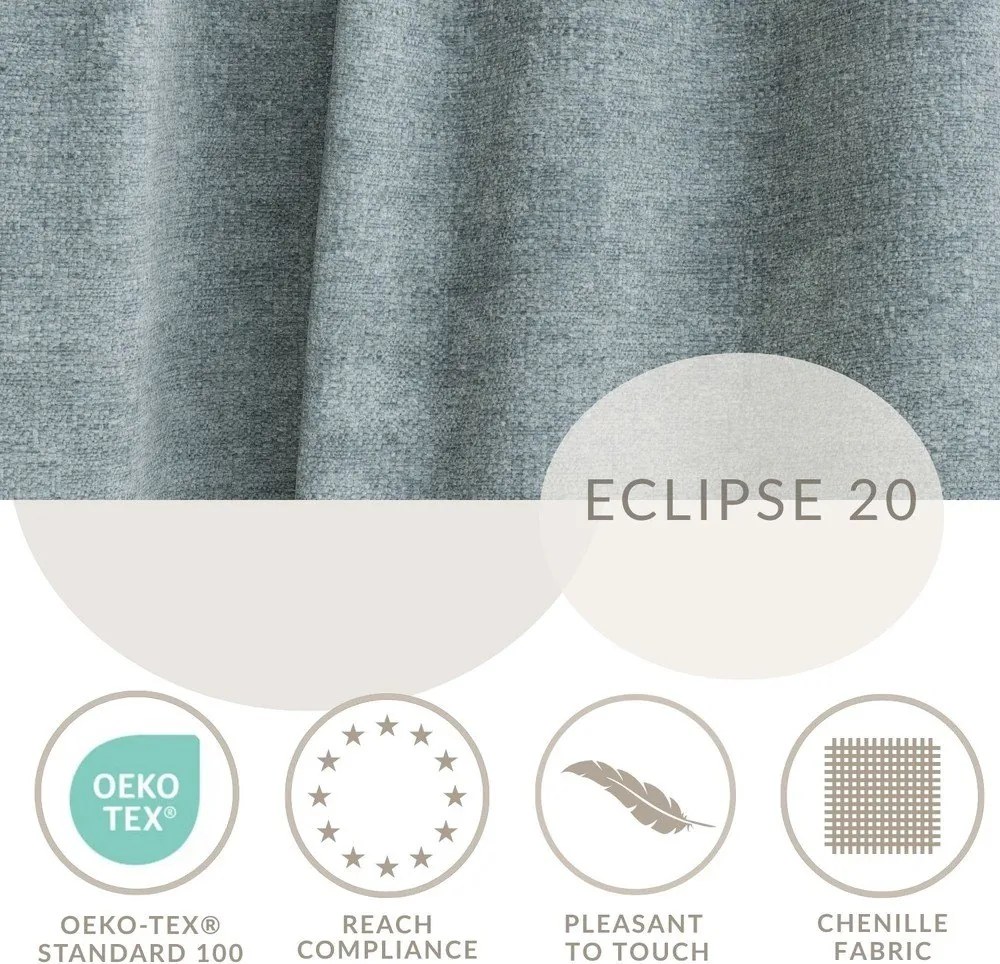 Colțar albastru deschis extensibil/cu spațiu de depozitare cu tapițerie din chenille (în formă de "U") Kyoto – Maison de Rêve