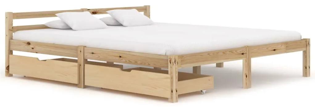 3060332 vidaXL Cadru de pat cu 2 sertare, 180x200 cm, lemn masiv de pin