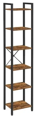 Raft Depozitare Cu 6 Polite, Maro Si Negru, 40 Cm