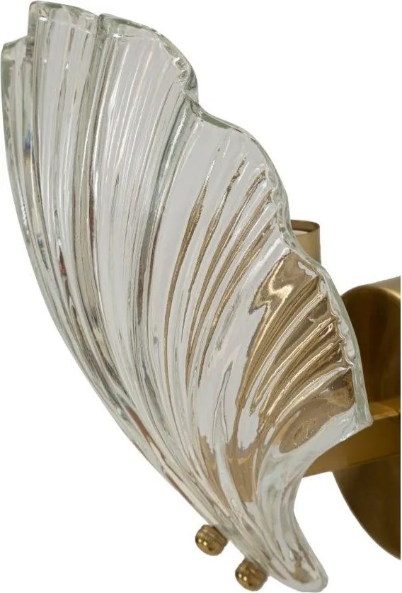 Aplică de perete aurie din sticlă Da Muro Shell – Mauro Ferretti