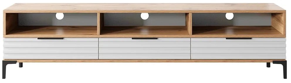 Masă TV Ricko 3D (stejar natural + alb). 1098752
