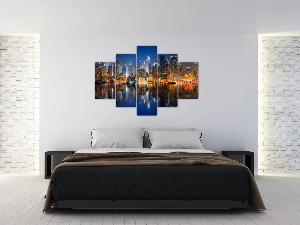 Tablou cu Manhattan noaptea (150x105 cm)