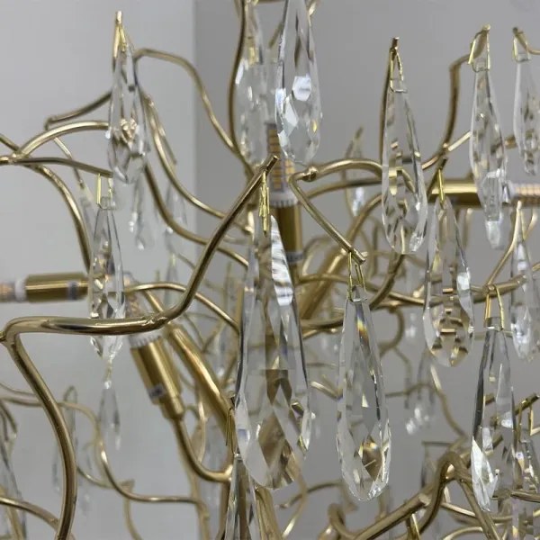 Lampadar de cristal 5xG9/40W/230V auriu