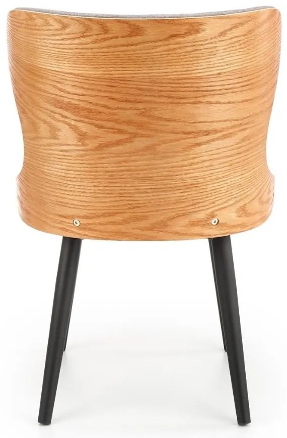 Scaun de bucaterie Selune, gri/lemn natural
