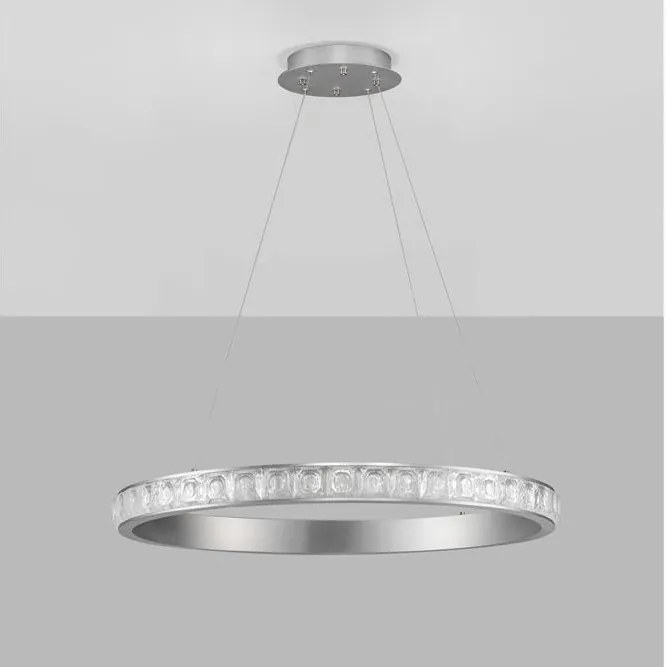 Lustra LED design circular, Otel, Argintiu, Cristal K9, ETEKEN NVL-9501215