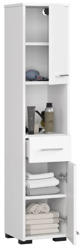 Supermobel Dulap de baie FIN 2D1SZ1WN, 30x140x30, alb