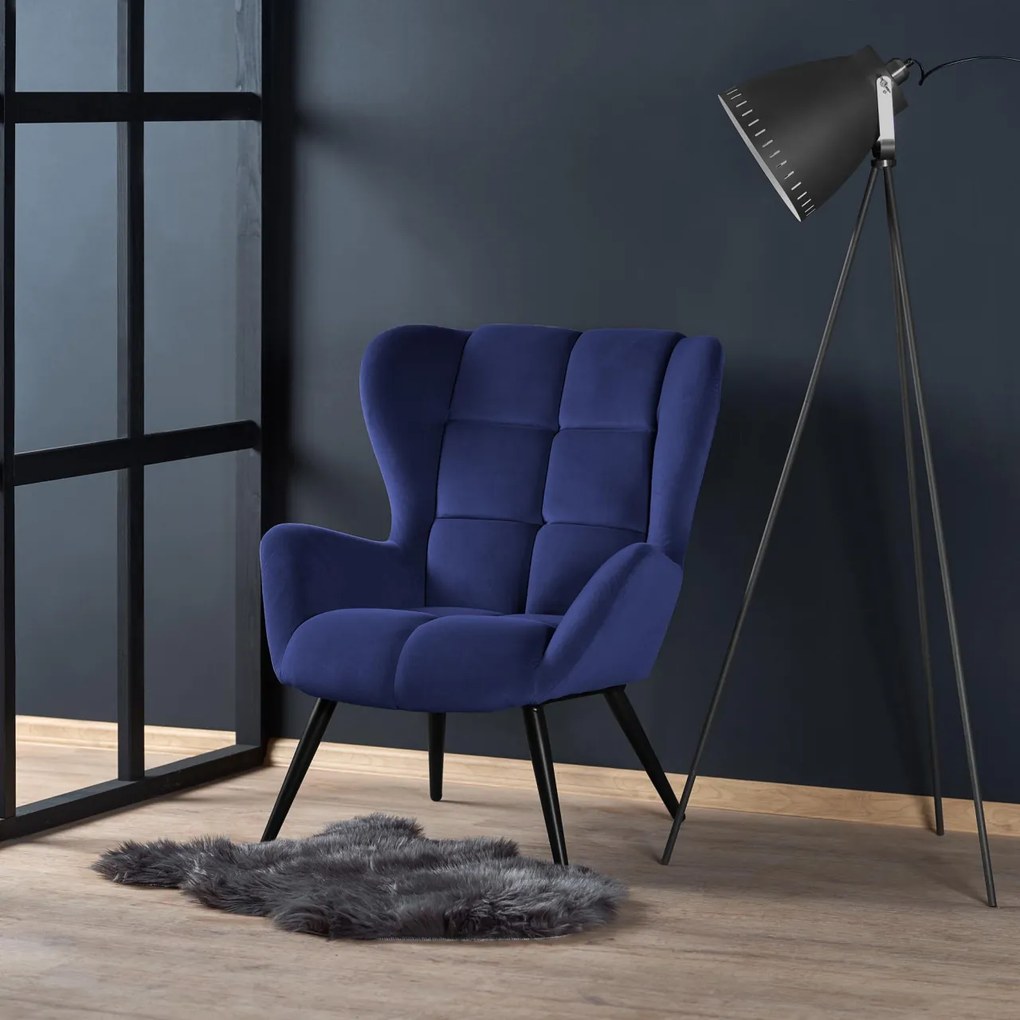 Fotoliu Tyrion velvet bleumarin H91 cm