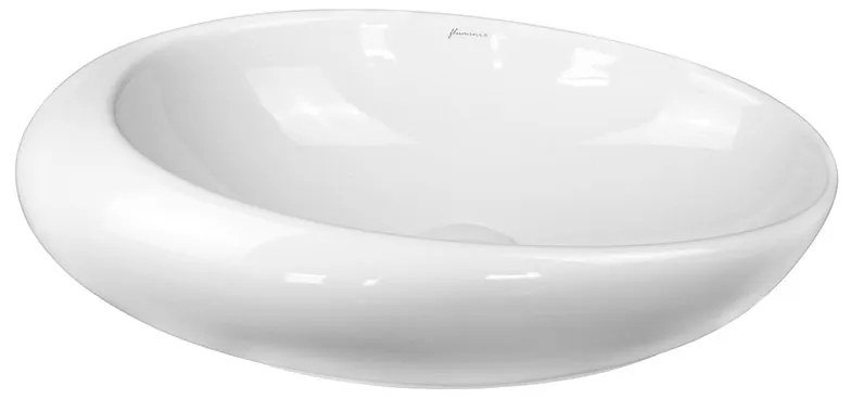 Lavoar pe blat Fluminia, Egg, oval, 49 x 31 cm, alb