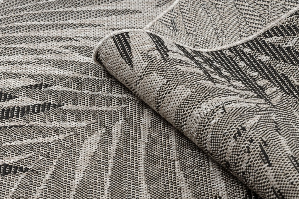 Covor sisal Floorlux 20504 Frunze argintiu si negru Junglă - SECUNDAR-COTATI PRODUSUL