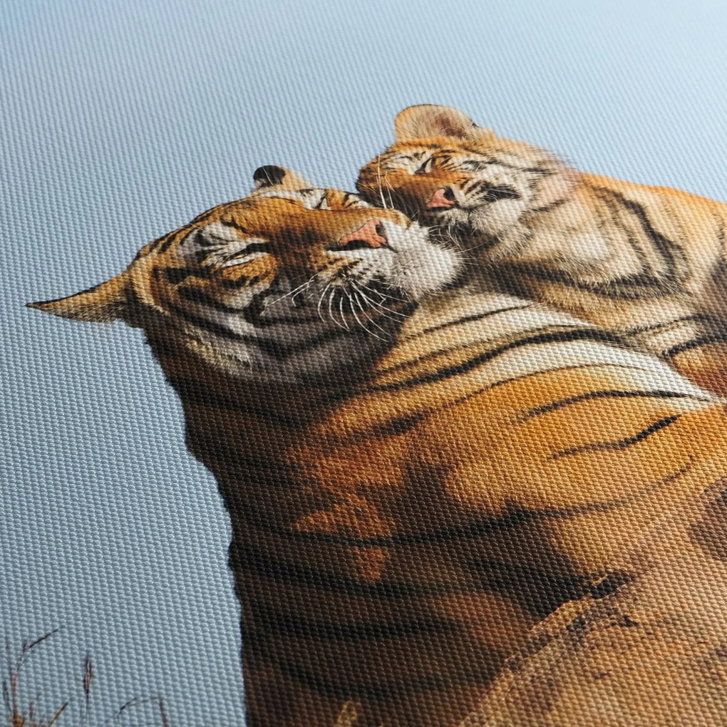 Tablou - Tigroaica cu pui (90x60 cm)
