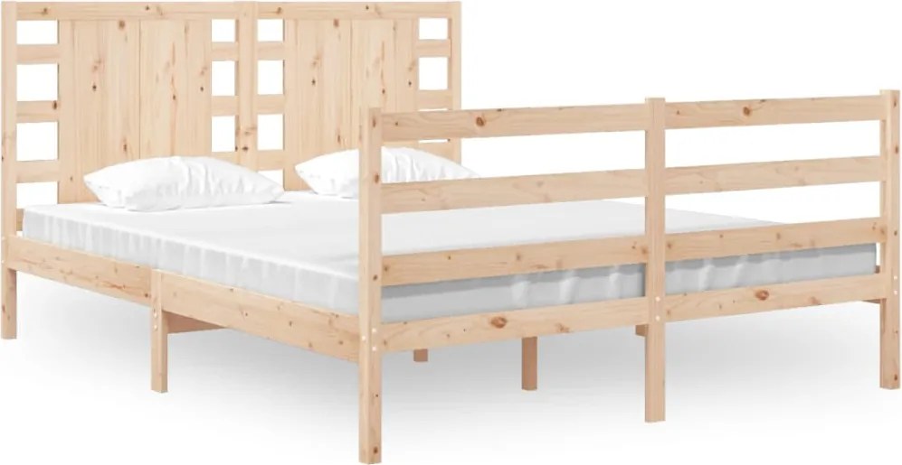 vidaXL Cadru de pat fără saltea, 120x190 cm, lemn masiv pin