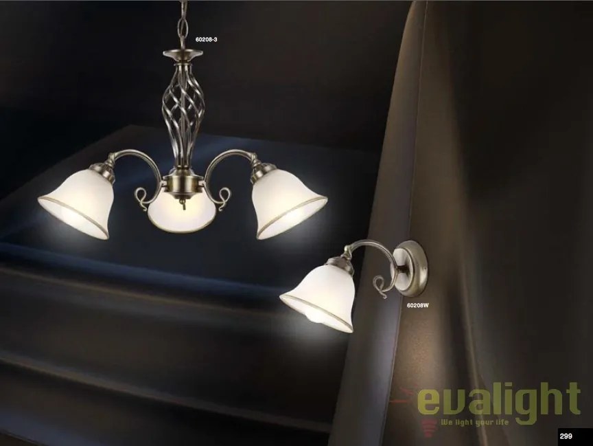 Lustra, Pendul clasic diam.30cm, finisaj brass antique, Odin 60208H GL