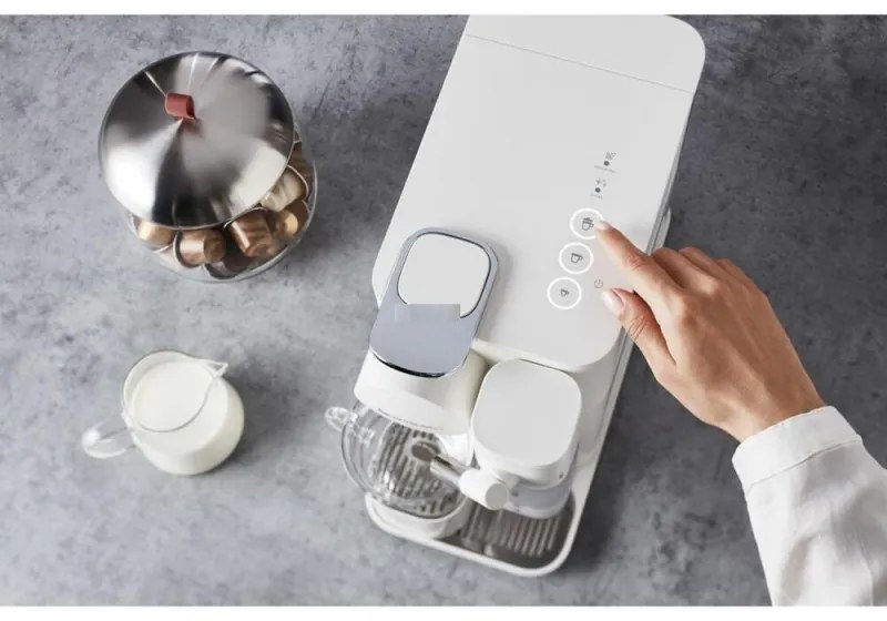 Espressor cu capsule DeLonghi EN510W, 1450W, 19 bar, 1 l, Nespresso, Auto shut-off, Alb