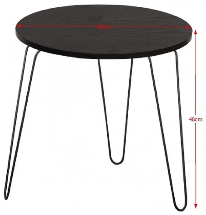 Măsuţă portabilă, stejar negru/negru, RONIN