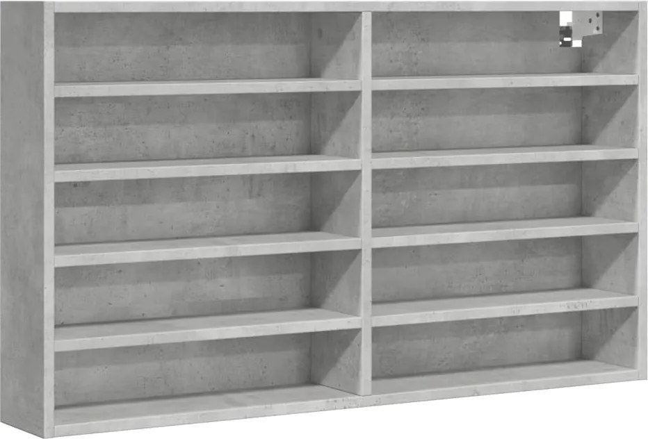 vidaXL Dulap cu vitrină, gri beton, 100x15x58 cm, lemn prelucrat