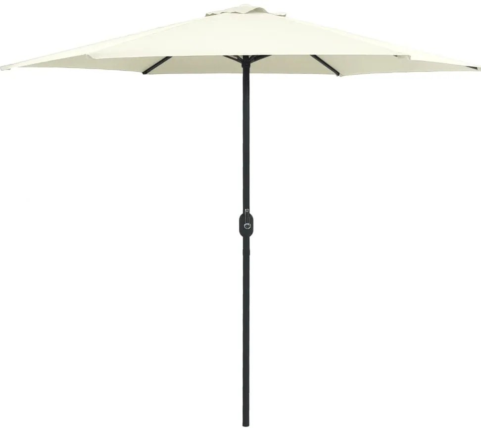 vidaXL Umbrelă de soare grădină stâlp aluminiu alb nisipiu 270x246 cm