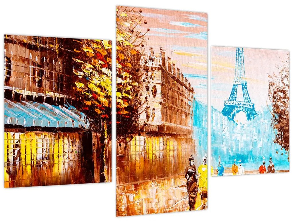 Tablou - Vremea ploioasă și Turnul Eiffel (90x60 cm)