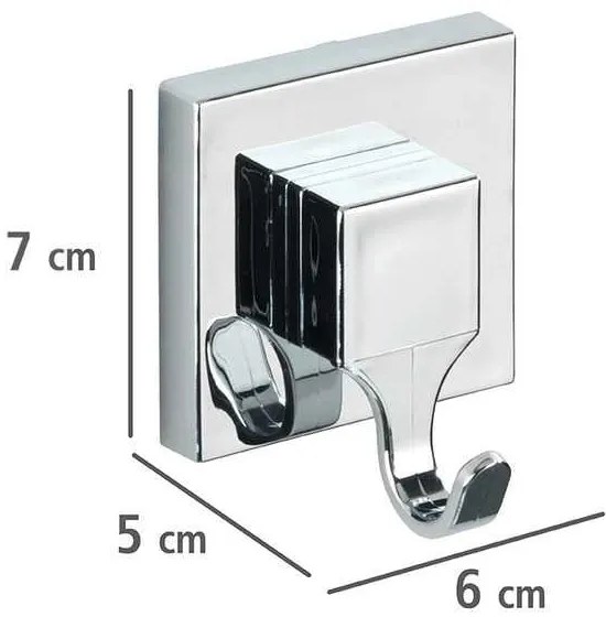 Set de accesorii de baie argintiu lucios autoadeziv din plastic Quadro – Wenko