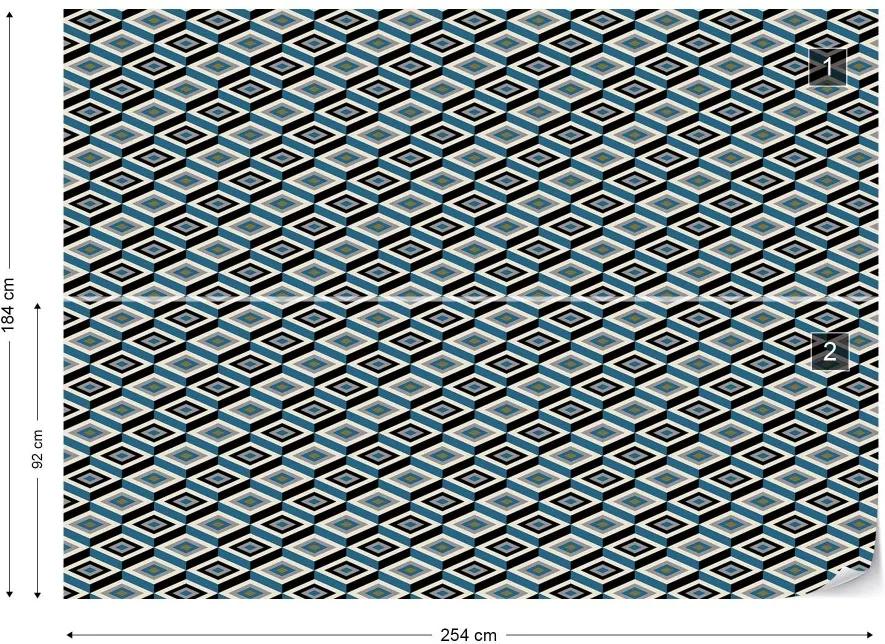 Fototapet GLIX - Black And White Pattern  + adeziv GRATUIT Tapet nețesute - 254x184 cm