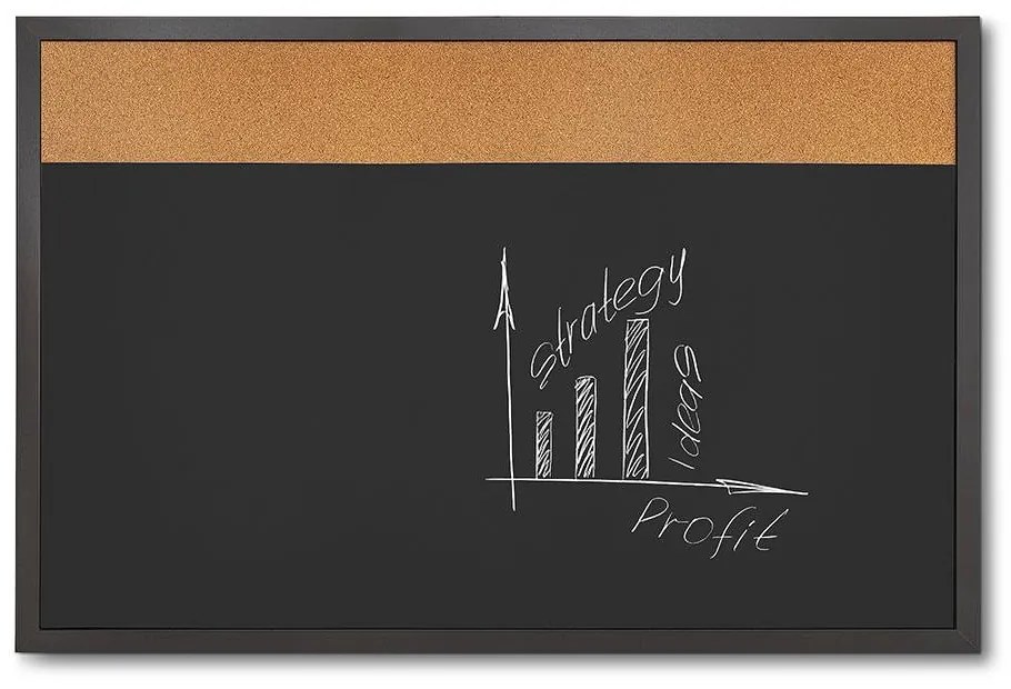 Tablă Combi Board / plută 60 × 90 cm, neagră