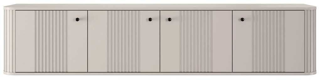 Comodă TV suspendată Vesper 4D 187 cm - cașmir / mânere negre