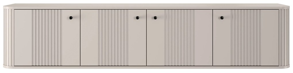 Dulap TV suspendată Vesper 4D 187 cm - cașmir / mânere negre