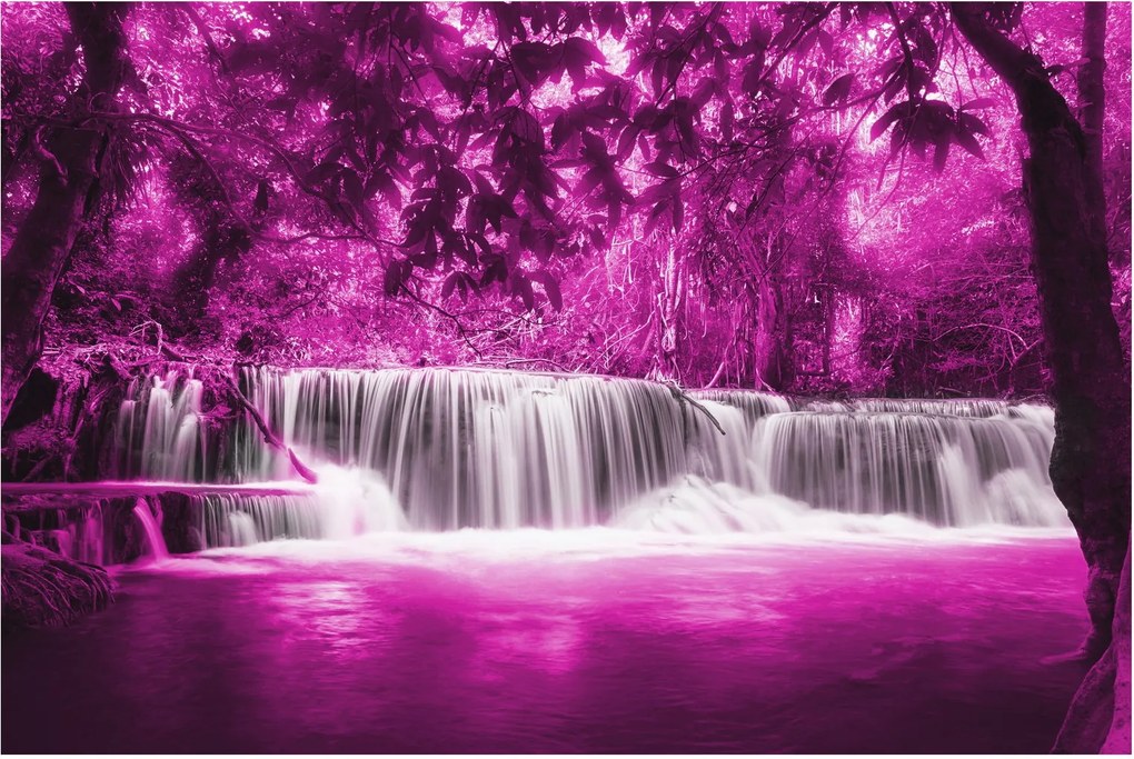 Tablou - Cascadă, violet (90x60 cm)