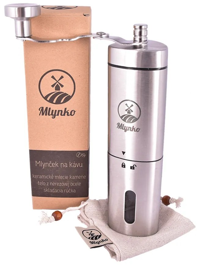 Râșniță de cafea Mlynko ML02 cu pietre ceramice de măcinare + carcasă moale