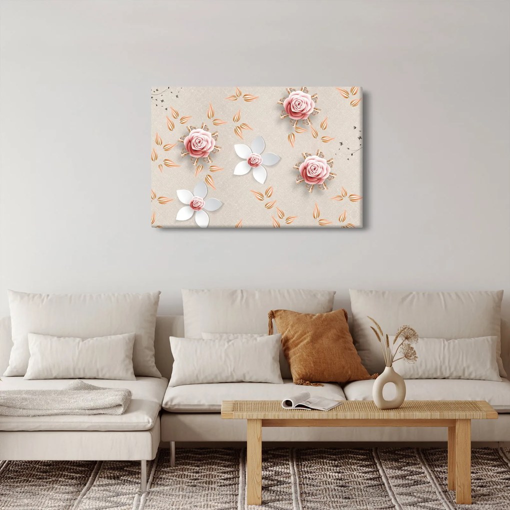 Tablou - Flori de trandafiri (90x60 cm)