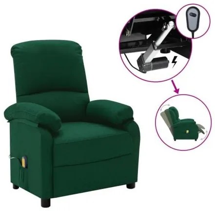 Fotoliu masaj rabatabil,incalzire,vibratii,telecomanda-Verde