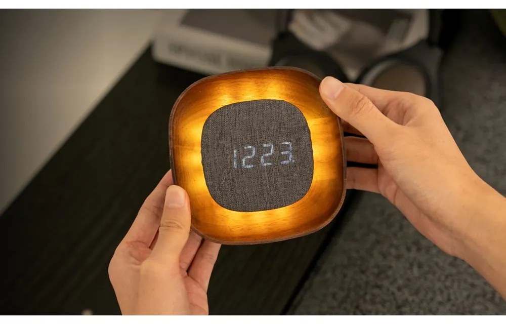 Ceas deșteptător digital Lumos Walnut – Gingko