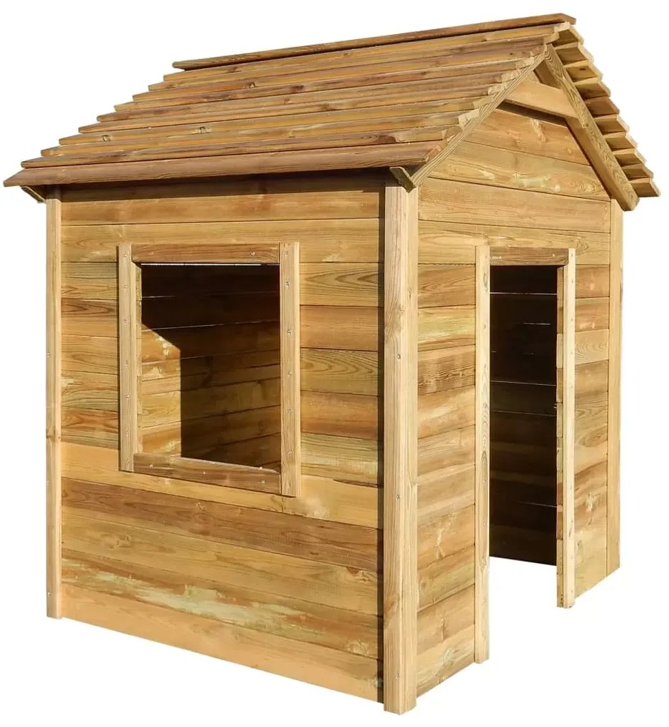 Casa din lemn masiv pentru copii,loc de joaca,120 x 146 cm