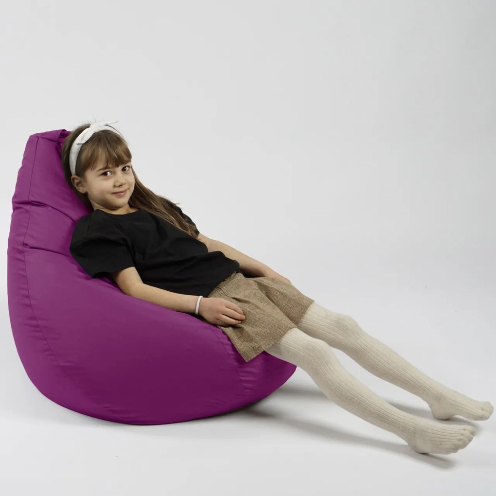 Fotoliu puf copii, Nirvana Light Pufrelax, Material Impermeabil - Magenta