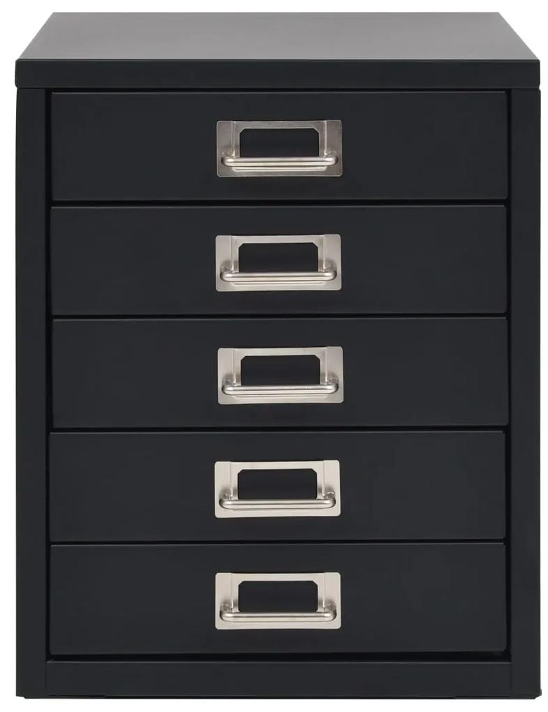Fiset cu 5 sertare, metal, 28 x 35 x 35 cm, negru Negru