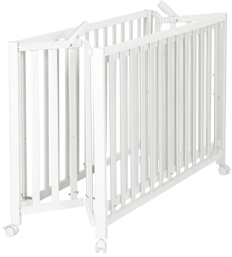 Pătuț pliabil alb cu roți 60x120 cm Fold up – Roba