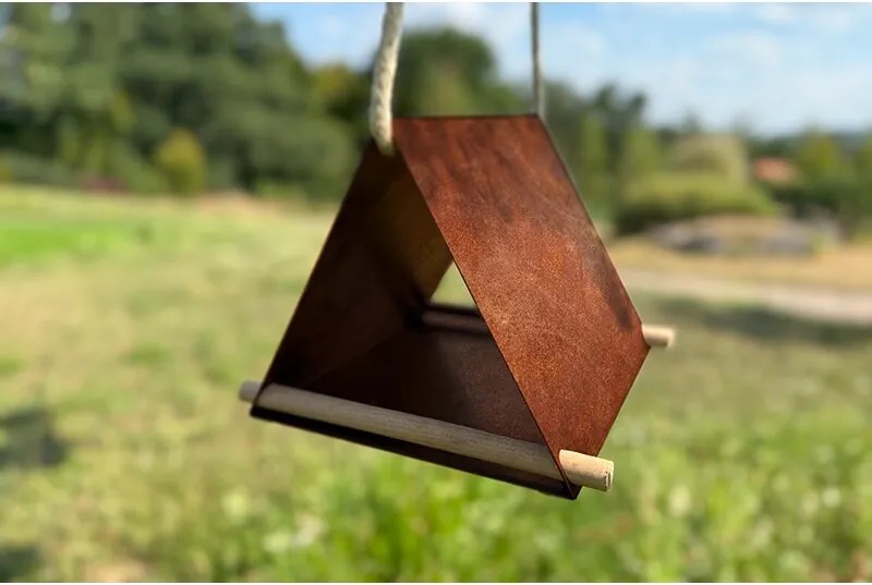 Hrănitoare pentru păsări Vela 25 x 25 x 20 cm, corten CORGARDEN 1041