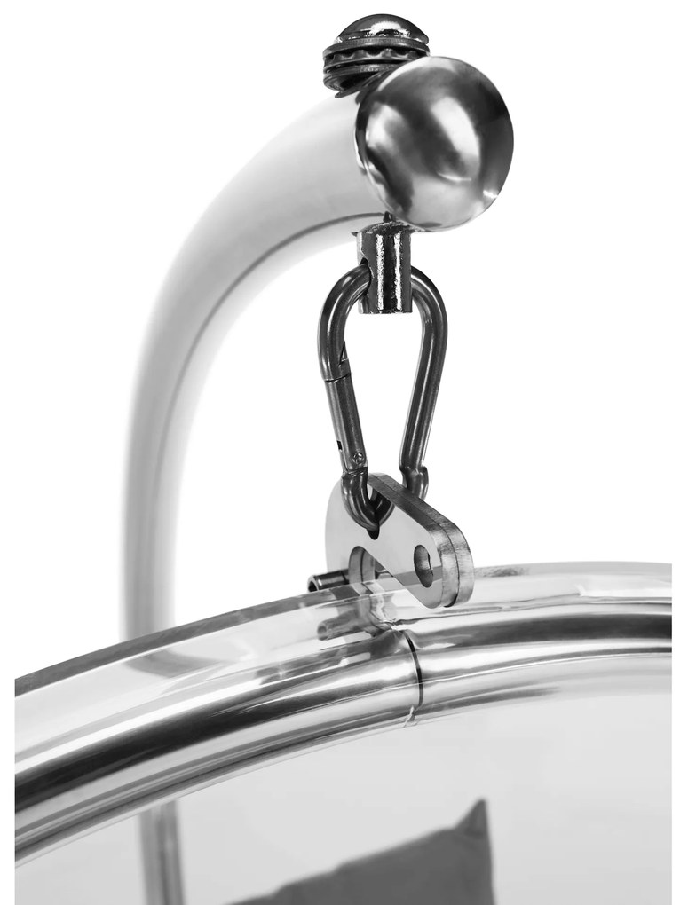 Scaun suspendat cu suport, transparent/ argintiu/ gri, BUBBLE TIP 3