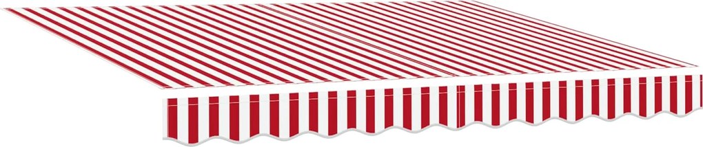 vidaXL Cortina Retractabilă Roșu și Alb 350 x 250 cm Poliester și oțel