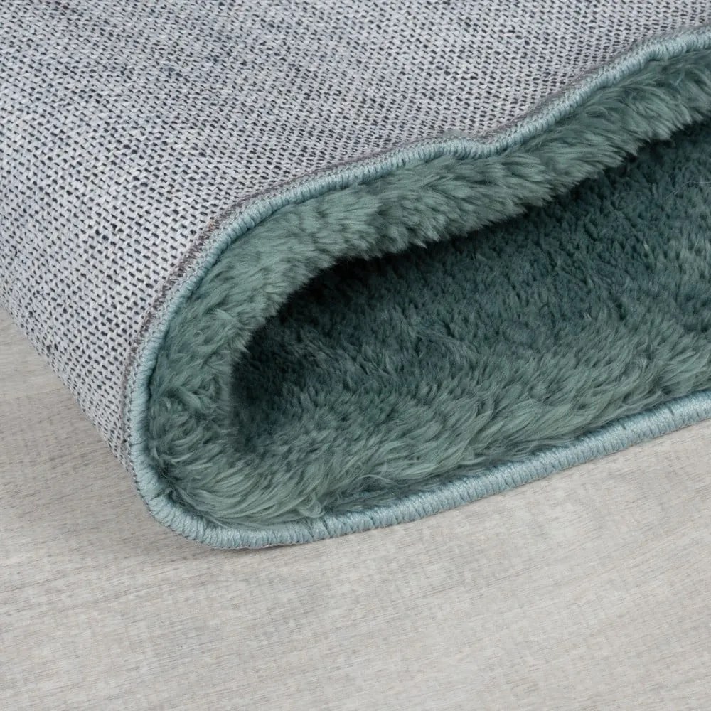 Blană albastru petrol sintetică 160x230 cm Faroe Wool Look Fur – Flair Rugs