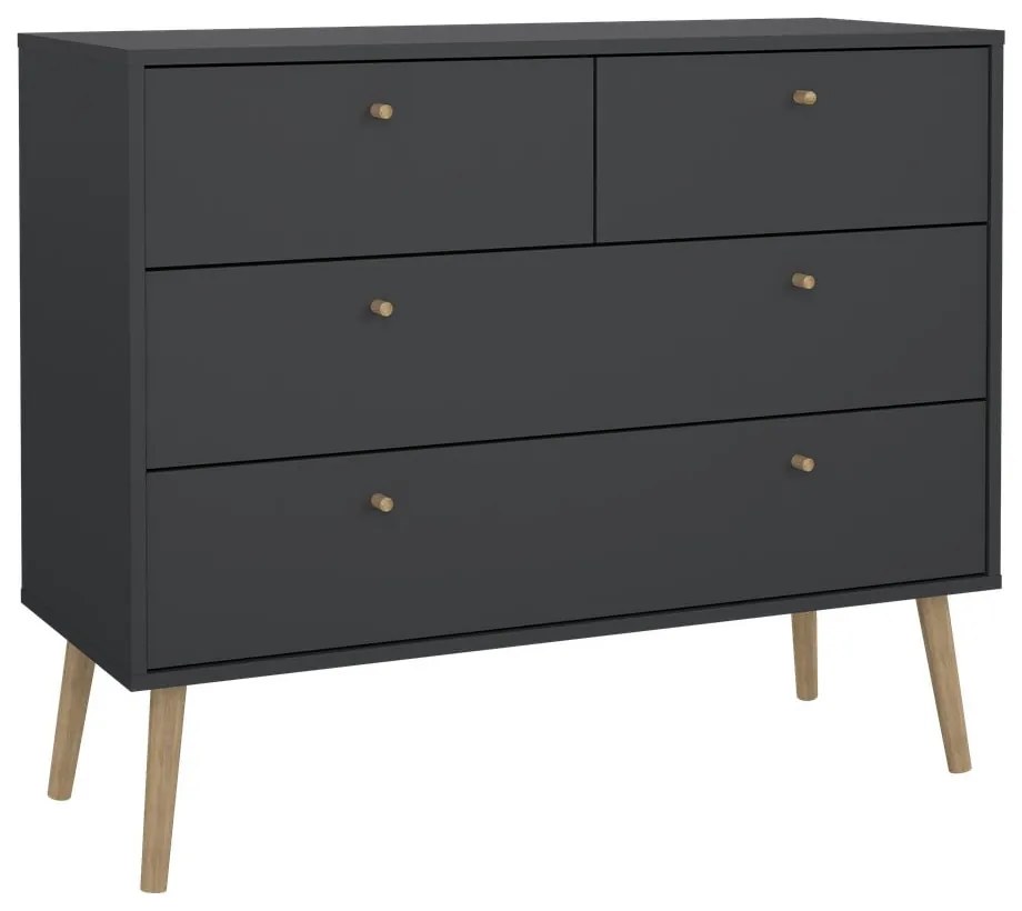 Comodă gri antracit joasă 99x82 cm Bodo – Tvilum