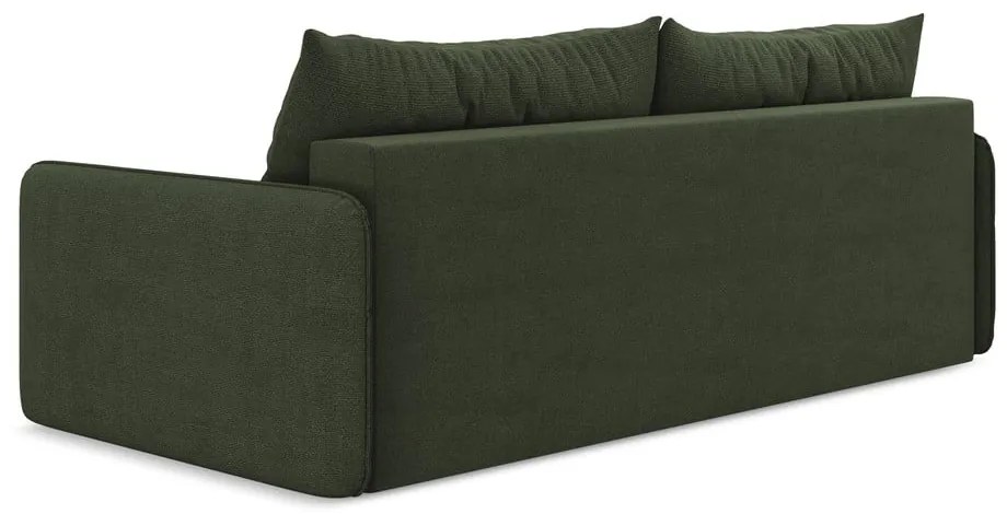 Canapea verde extensibilă/cu spațiu de depozitare 216 cm Nanea – Makamii