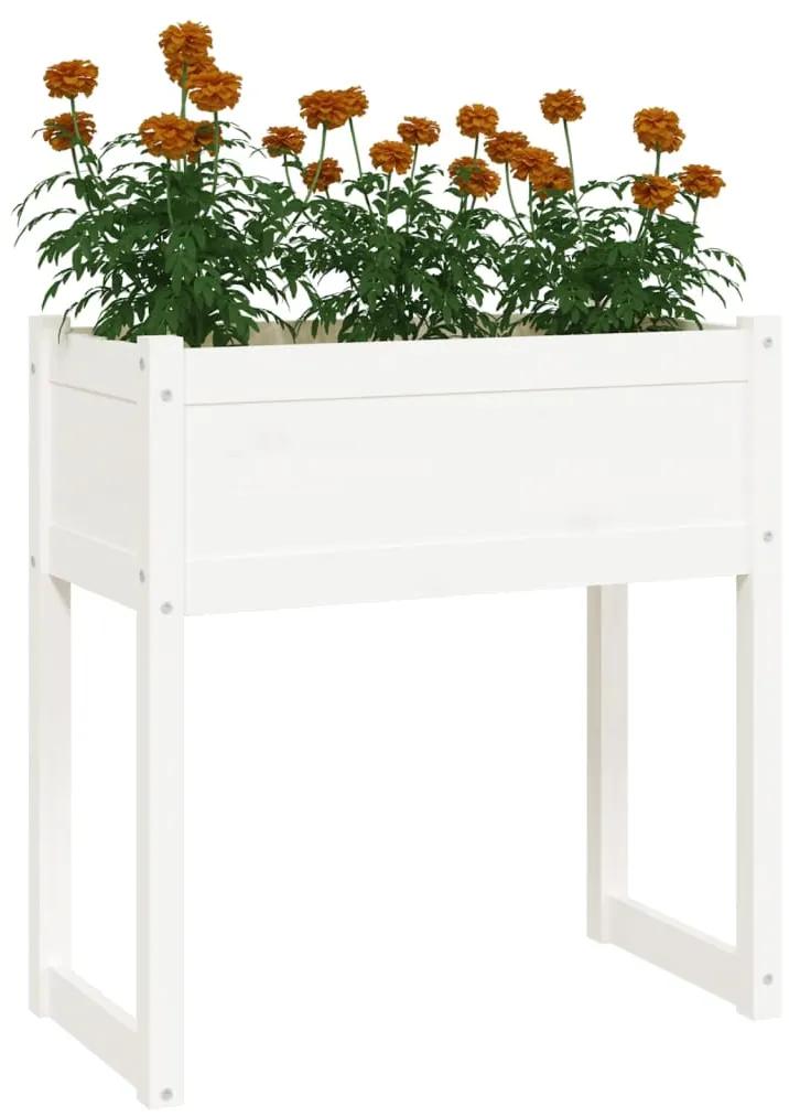 Jardiniera, alb, 78x40x81 cm, lemn masiv de pin