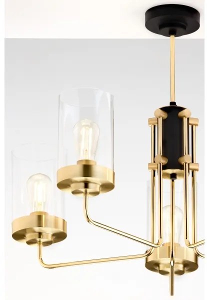 Jupiter 2088 - Lustră pe tijă RAMIREZ 5xE27/15W/230V auriu/negru
