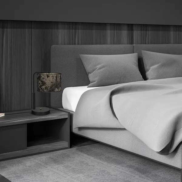 Lampă de masă SATINO 1xE27/60W/230V neagră/aurie