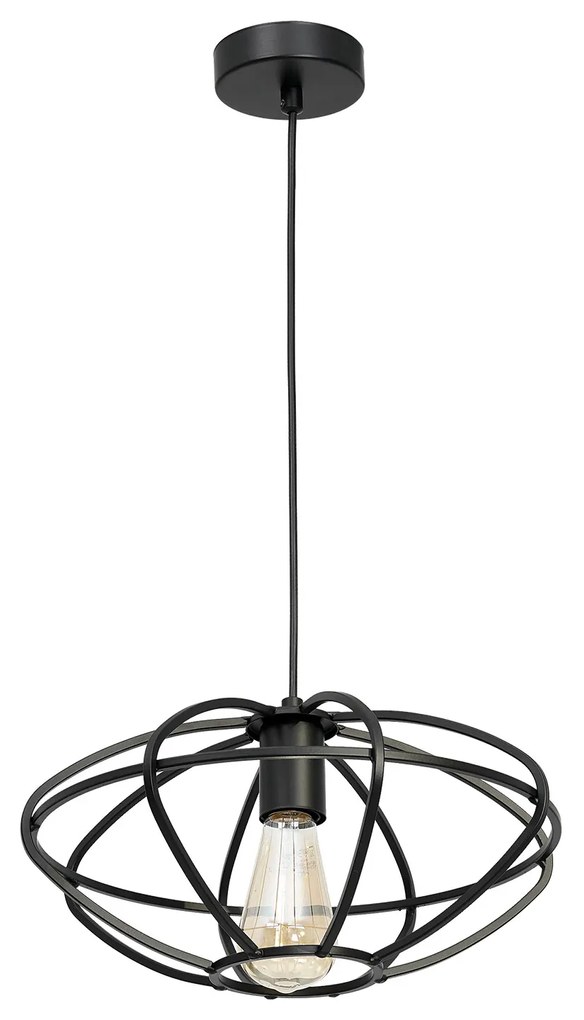 Pendul Eliptica Luminex E27, Negru, A3277, Polonia