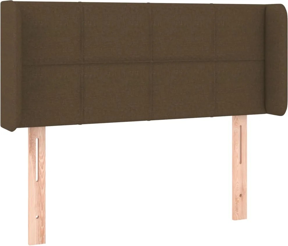 vidaXL Tăblie de pat cu aripioare maro închis 93x16x78/88 cm textil