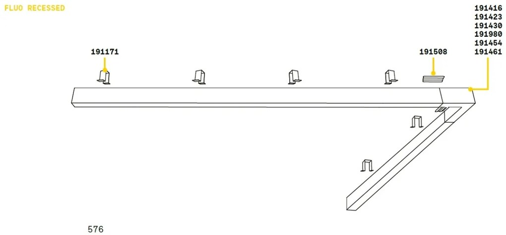 Lustra LED profesionala 36W 3000K FLUO WIDE 1800 alba 192550