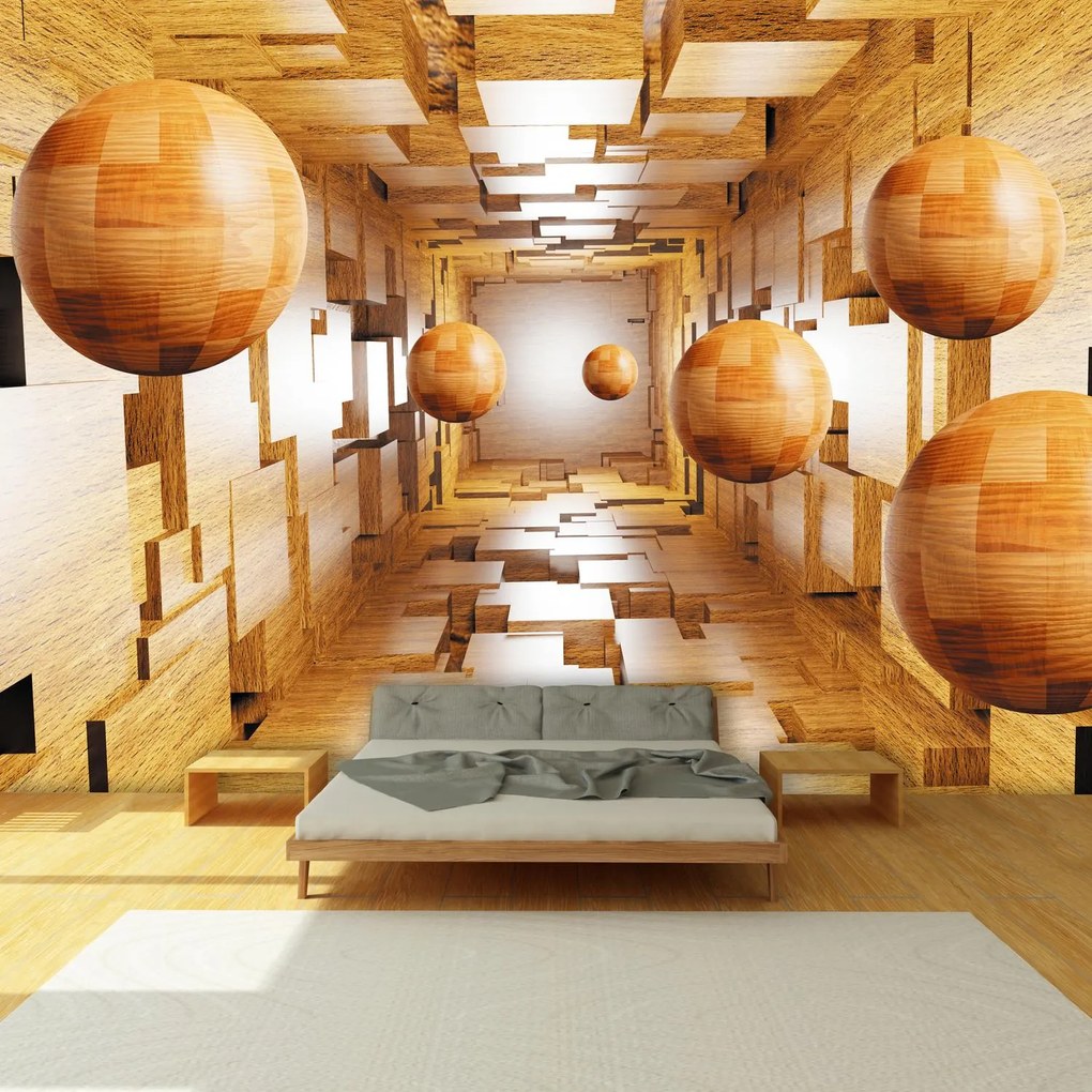 Fototapet - 3D motiv lemn (147x102 cm)